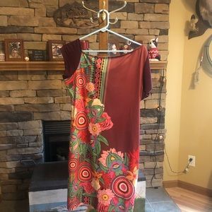 Asymmetrical neck line dress